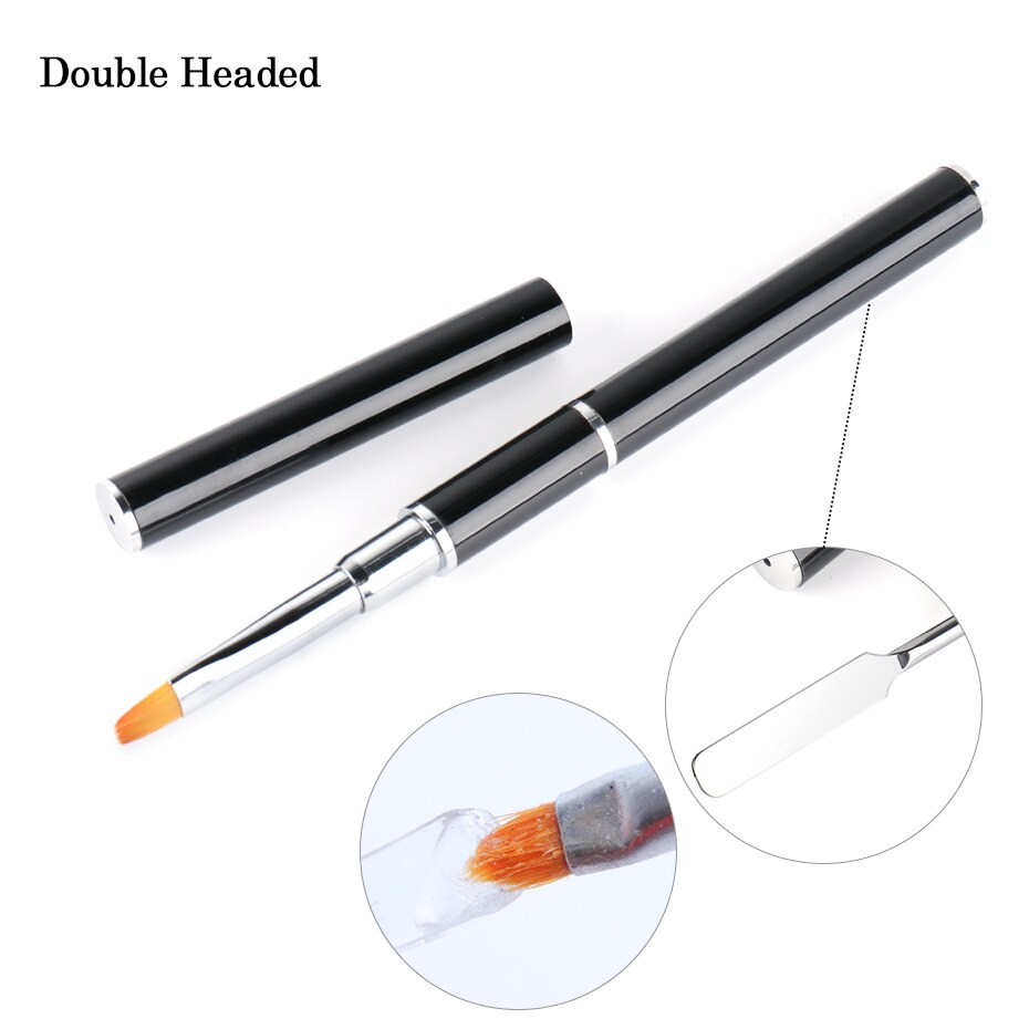 Acryl nagelborstel dubbele kop nagel uv gel extension builder spatel stick tekenpen nail art penselen manicure tools  nt1590