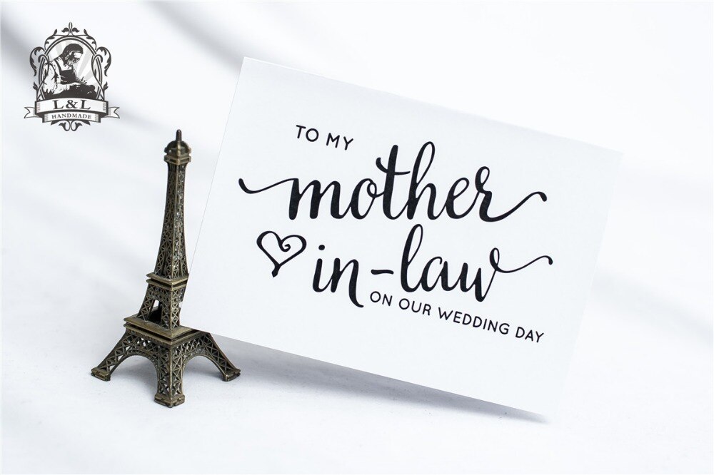 c16-Wedding Card - to my father in low/mother in low - Sweet Love Note On Our Wedding Day - Anniversary or Valentine Thank You