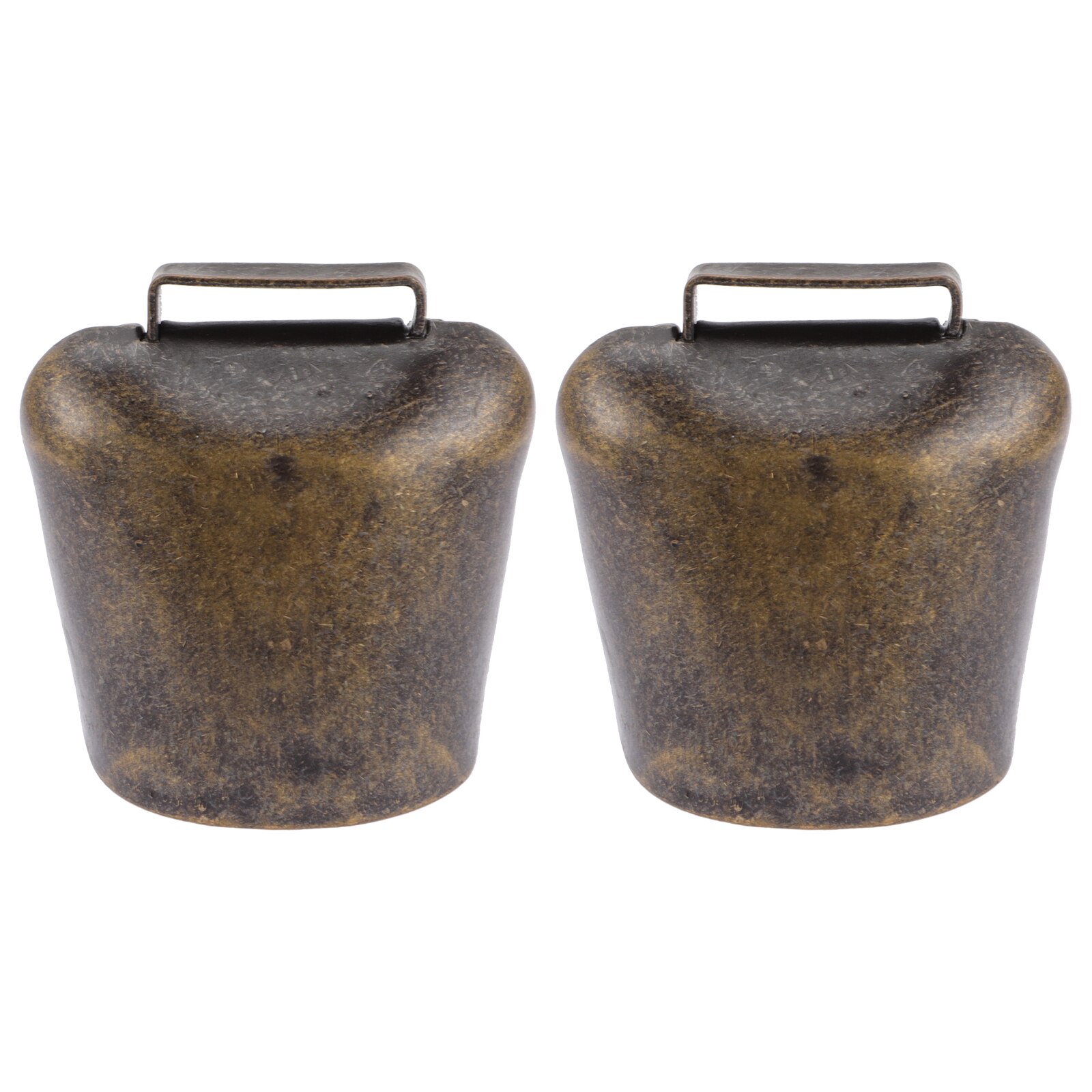 2Pcs Cattle Bells Livestock Hanging Bells Cow Bell Decorations Bell Ornaments: Golden