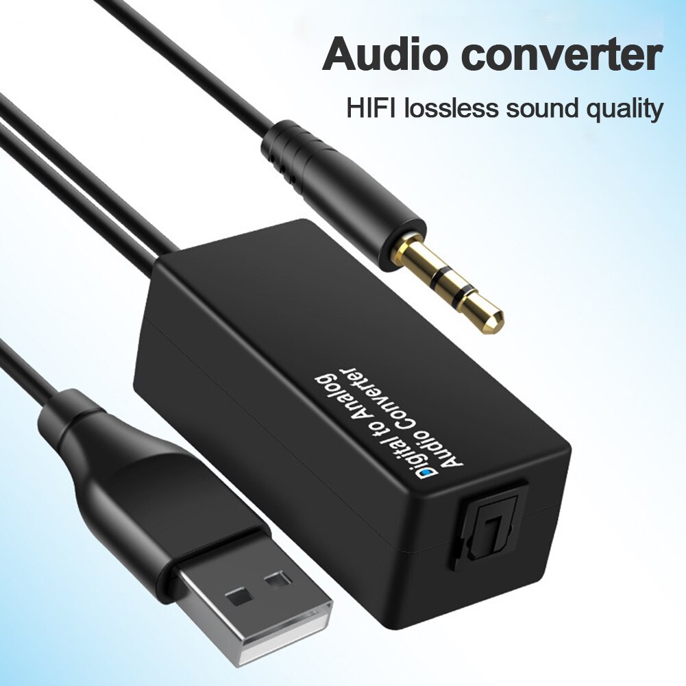 D15 Audio Converter DAC Digital to Coaxial Analog USB Decoder Adapter 3.5mm Jack Optical Fiber Converter for HDTV DVD TV Box