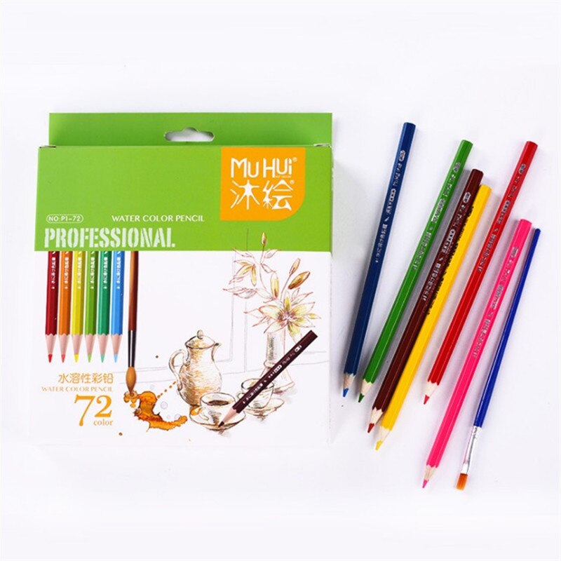 Matita professionale per acquerelli 72 colori matite colorate morbide solubili in acqua per pittura studente artista forniture d'arte