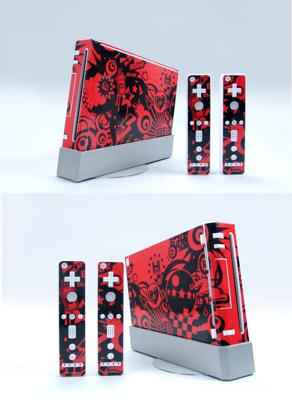Rode passie 067 Vinyl Skin Sticker Protector voor Nintendo Wii en controller skins Stickers