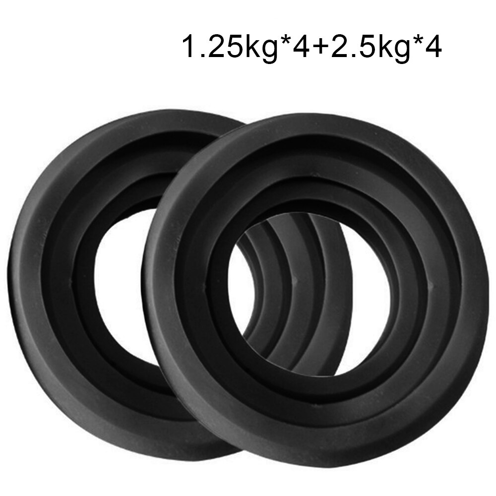 DMAR-ensembles de couvercles en caoutchouc pour haltères, couvercle de protection pour tranches d'haltère, silencieux et antidérapant, équipement d'entraînement physique, accessoires: Black 15kg