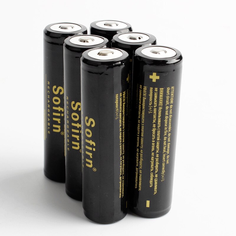 Sofirn genopladeligt 18650 batteri li-ion batteri 3.7v 3000 mah 18650 celle genopladelige batterier med beskyttet printkort: 6 stykker