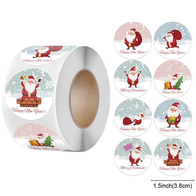 Julfest klistermärke söta klistermärken dekorativt förseglings klistermärke god jul bakning klistermärke kuvert scrapbook klistermärke: F 38mm 500 st