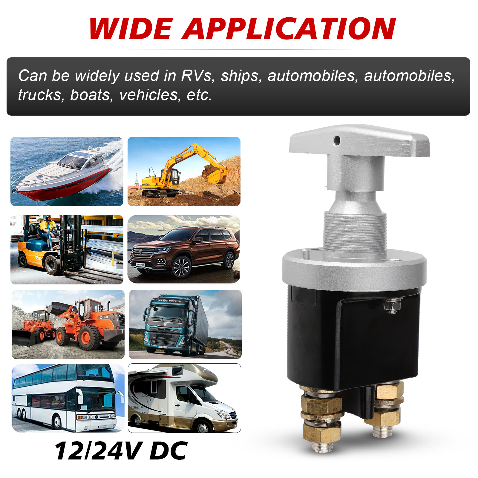 Heavy Duty Battery Kill Switch with 1500 Amp Rush Keep It Clean BATKD2 muscle Car Battery Isolator Disconnector YC101587