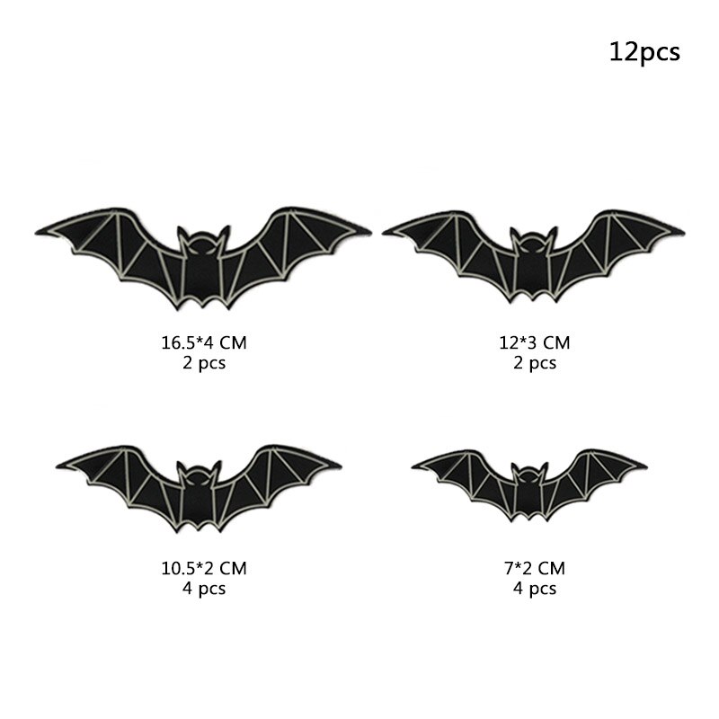 12pcs/set 3D Halloween Decoration Bat Decoration Wall Sticker DIY Room Wall Decals Home Party Decor for Halloween Wall Stickers: B