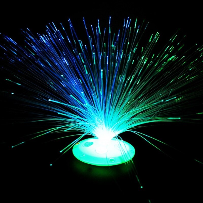 Fibre optique lampe fibre lampe à LED fibre fleur lumière belle colorée en plastique Kapok Vase noël maison Bouquet chambre fibre optique: TYPE B