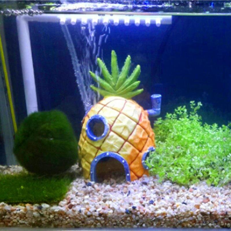 Casa de animales acuáticos de piña para pecera doméstica, adornos de acuario