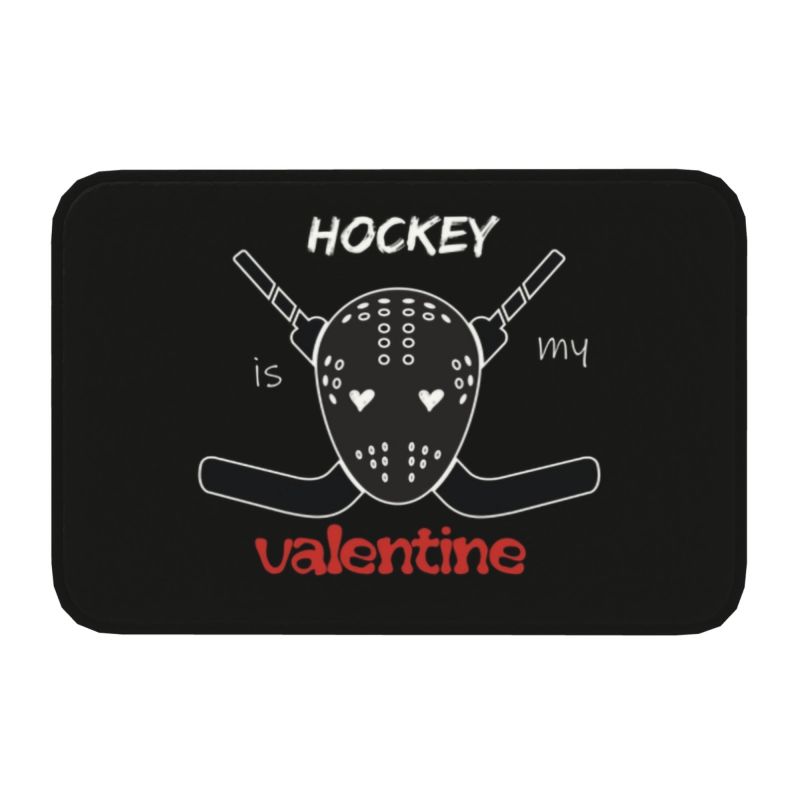 Individuell gestaltete eishockey-herzschlag-fußmatt, rutschfest, für eingangsbereich, küche, Schlecht, wohnzimmer, spielerzimmer, wohnzimmer, fußmatt: Pflaume