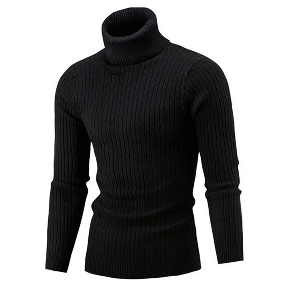 Heren coltrui effen kleur lange mouwen gebreide trui pullover top