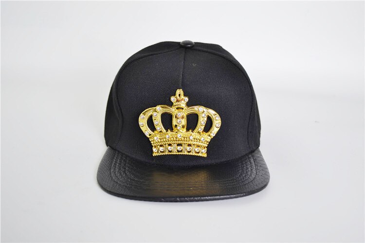 Lær høst merkevare metall crowne europa baseball cap hatt for menn kvinner casual hip hop snapback caps solhatter