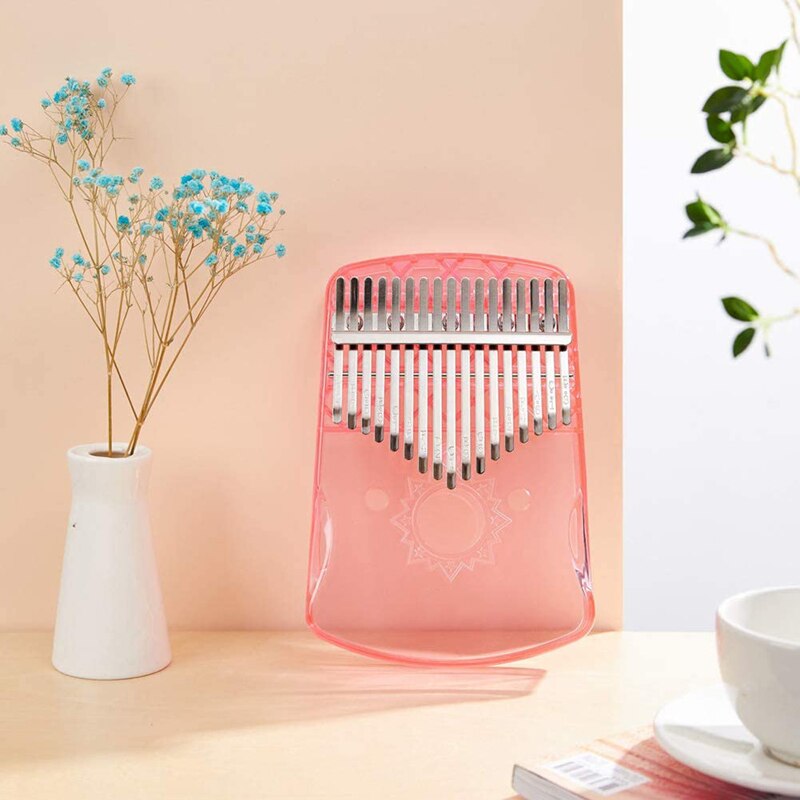 17 Key Transparent Kalimba Acrylic Kalimba Acrylic Clear Thumb Piano For Starter Finger Piano Christmas With Tuner Hammer