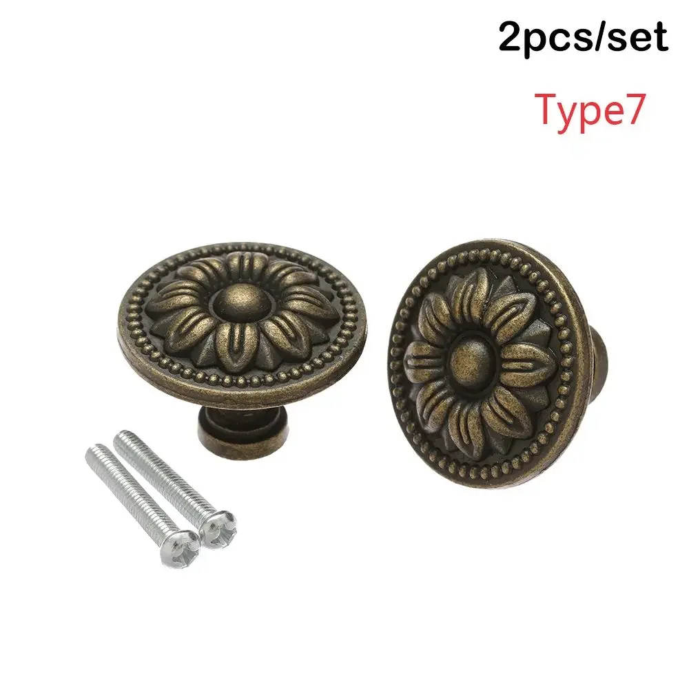 2 stuks antieke stijl handgrepen, bronskleurige retro legering, keukenladeknoppen, kastdeurknoppen, meubelbeslag: Groente