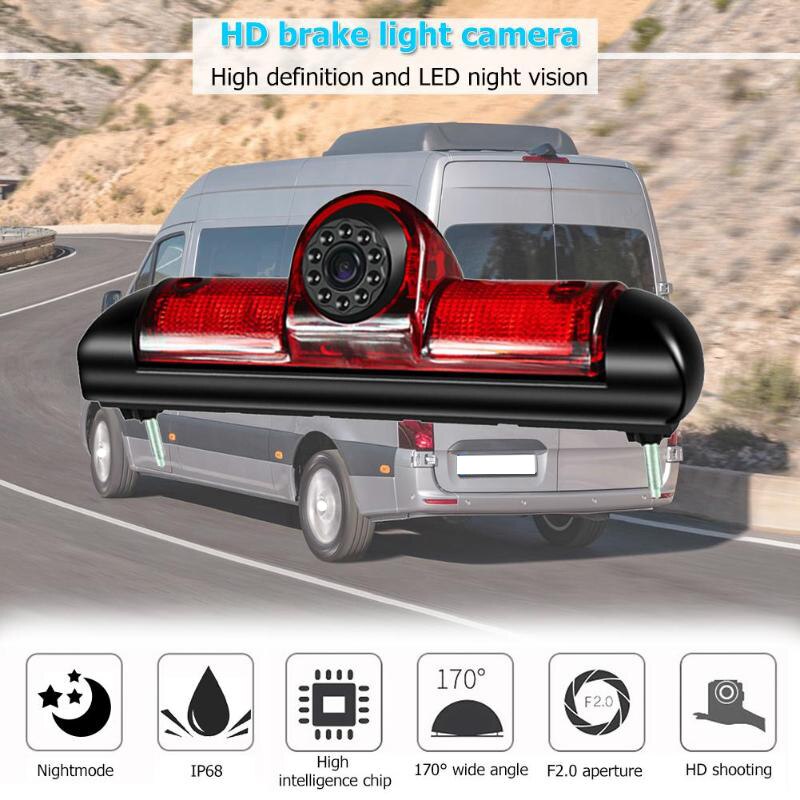 Bil bagfra bremselys kamera bil bakkamera 8 led lys infrarød nattesyn kamera til fiat ducato  x250 citroen jumpe
