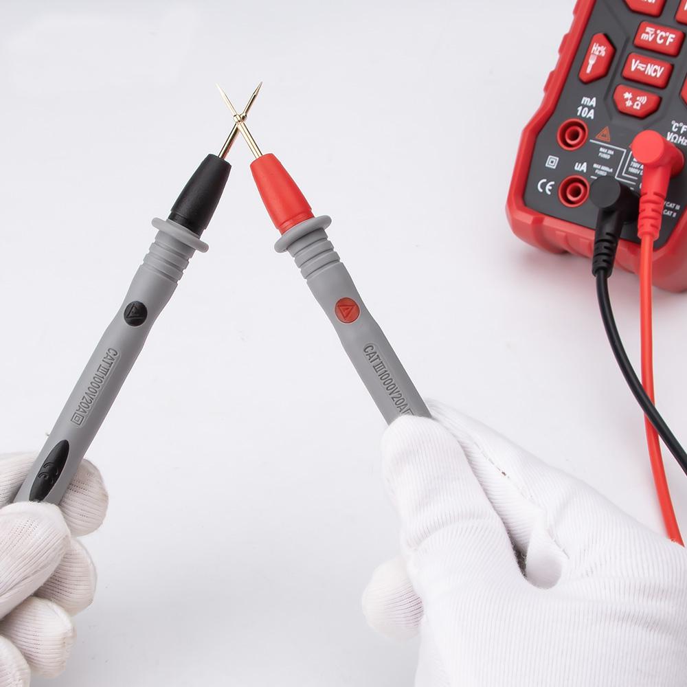 Dishykooker 1 par tynn spisser nål multimeter universell digital aneng  pt1032 1000v 20a multimeter testledning sonde metalltråd penn kabel