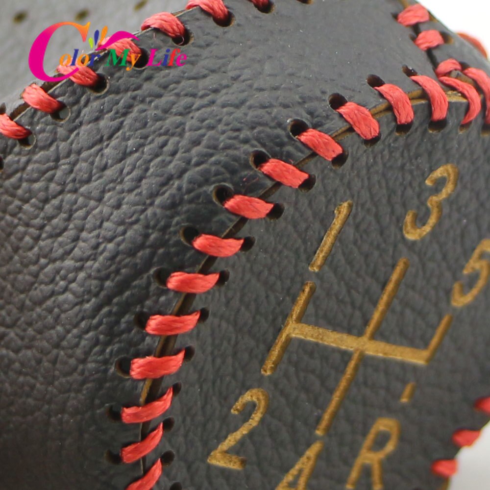Color My Life Leather 5 6 Speed Car Gear Head Collars for Renault Clio MK3 III Megane MK2 Scenic MK2 Kangoo MT Shift Knob Cover