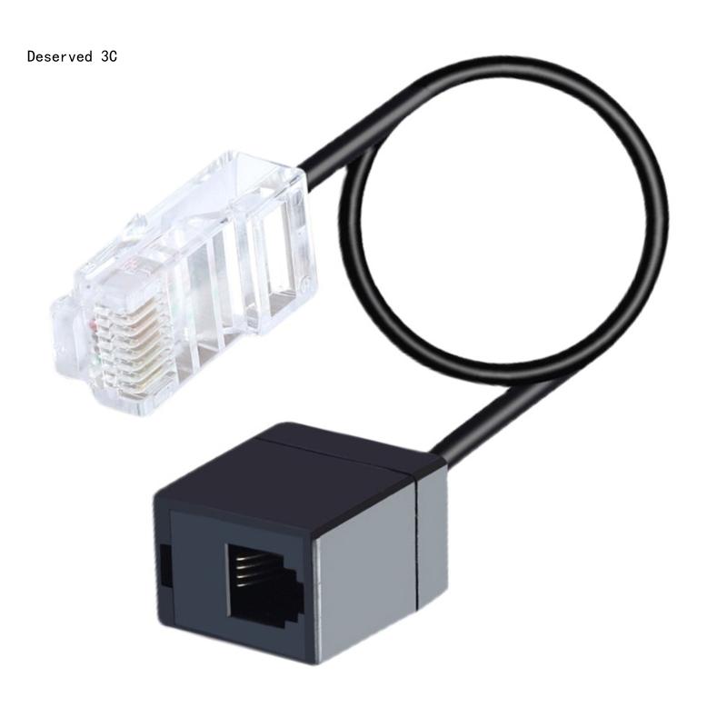 Solid RJ45 Ethernet to RJ11 Landlines Converter Adapter Cable Office Accessory