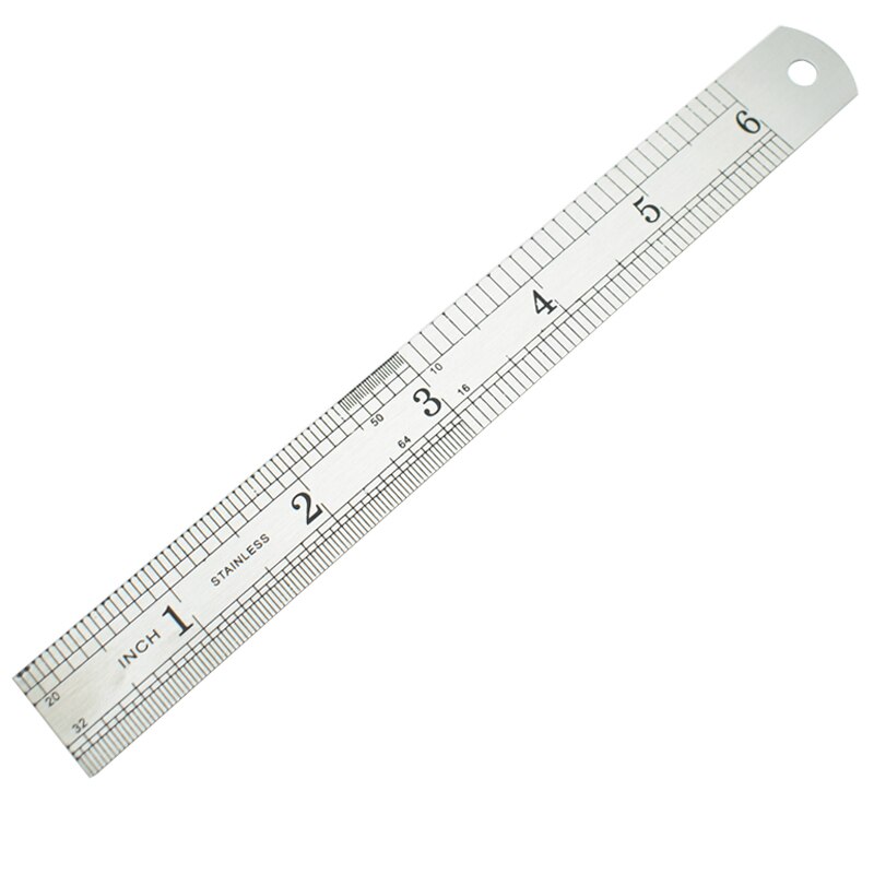 Double Side Straight Ruler 15cm and 6 Inch Stainless Steel Measuring Straight Ruler Tool Office School Stationery