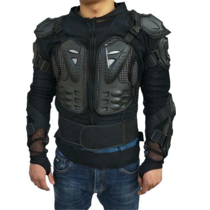 motorcycles long sleeve armor protection motocross clothing protection moto cross back armor protector Black