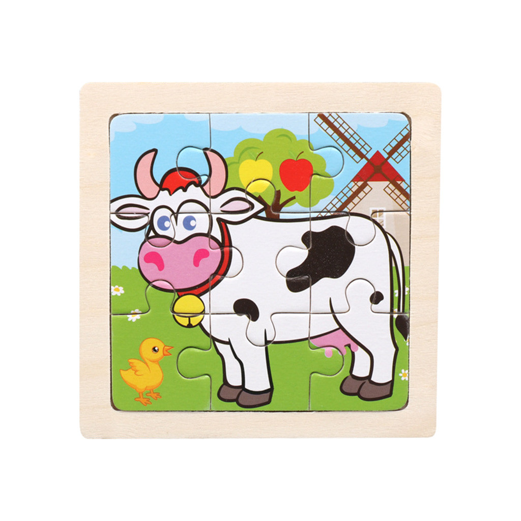 Giocattoli per I Bambini Giocattoli di Legno per Bambini 16 Pezzo di Puzzle Giocattoli di Istruzione E di Apprendimento Puzzle Giochi Giocattoli per Il Capretto Игрушки Для детей # CN20: S