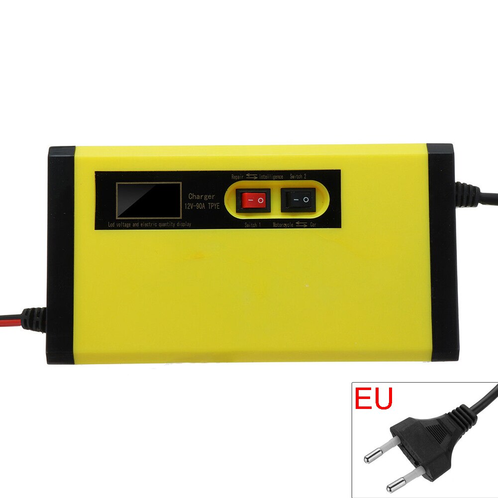 12v 8a lcd display batterioplader puls reparation til bil motorcykel våd bly syre batteriopladere digital lcd display: Eu