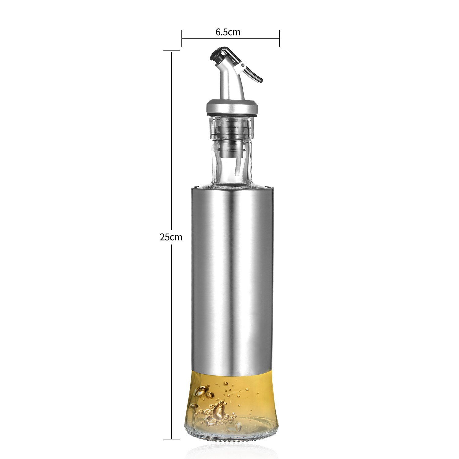 200ml Glass Olive Oil Spray BBQ Cooking Kitchen Baking Tools Sprayer Empty Bottle Vinegar Oil Dispenser Salad Travel Picnic Tool: Stainless Steel