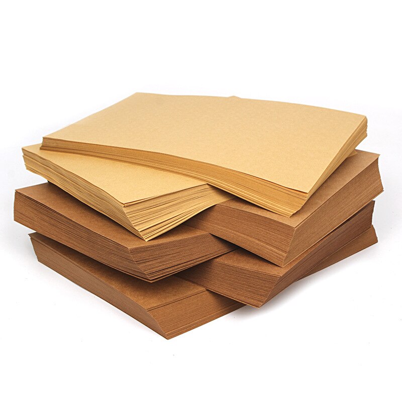 70-200gsm 100pcs Kraft Paper A4 Brown Paper DIY Handmake Card Making Craft Paper Wrapping Paper Office Supplies