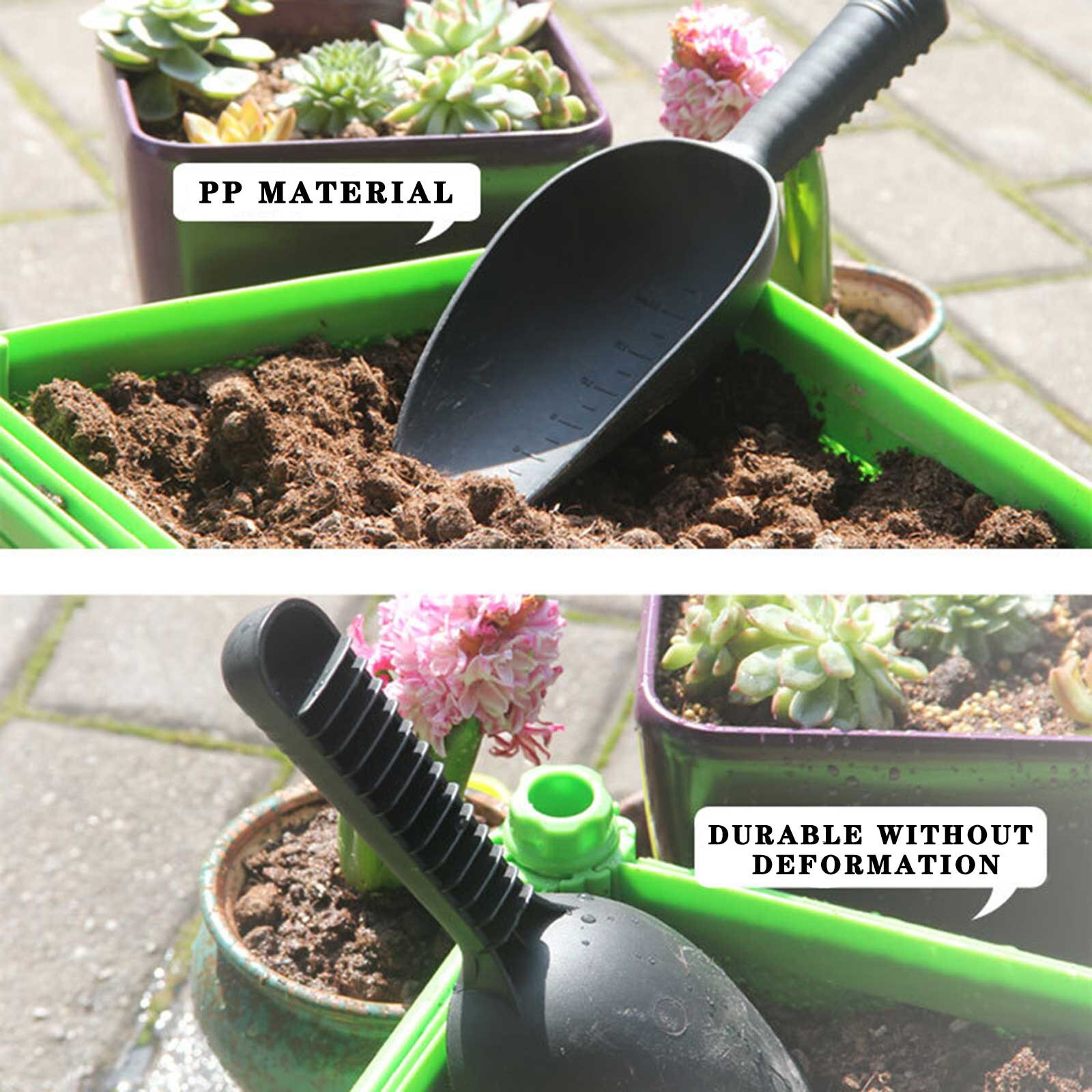 Palas de flores para plantas de vegetales, herramientas de jardinería para el hogar, palas de suelo de plástico para plantas suculentas
