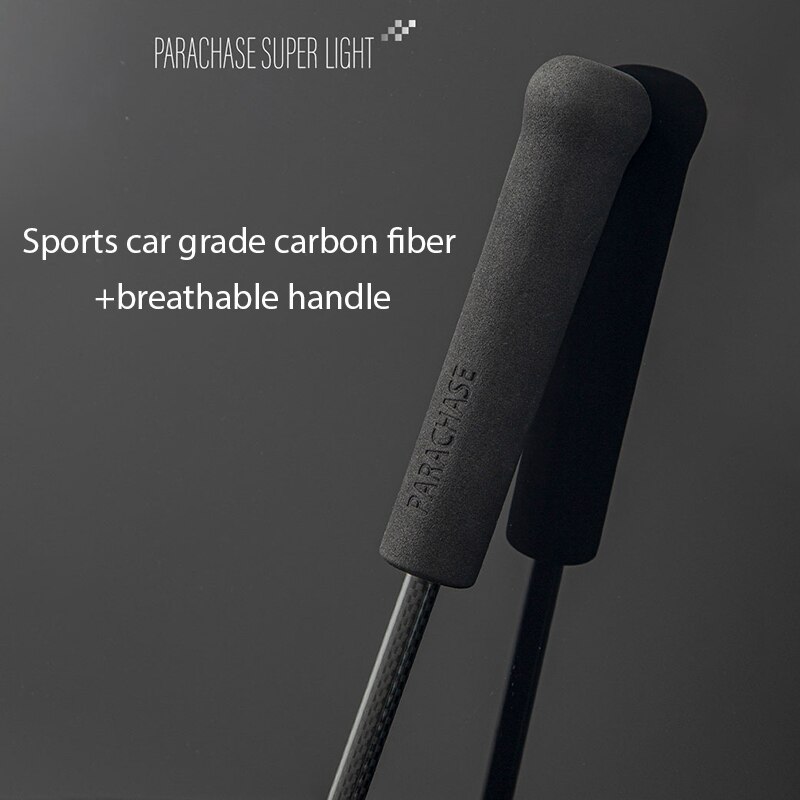 Paraguas de fibra de carbono para hombre y mujer, sombrilla ultraligera de lujo con mango largo, protector solar, solo 210g