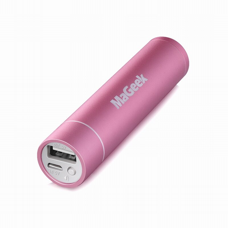 MaGeek 3350mAh Battery, Power Bank Portable Charger External Battery for iPhone iPad Xiaomi Samsung LG Android Phones: Pink