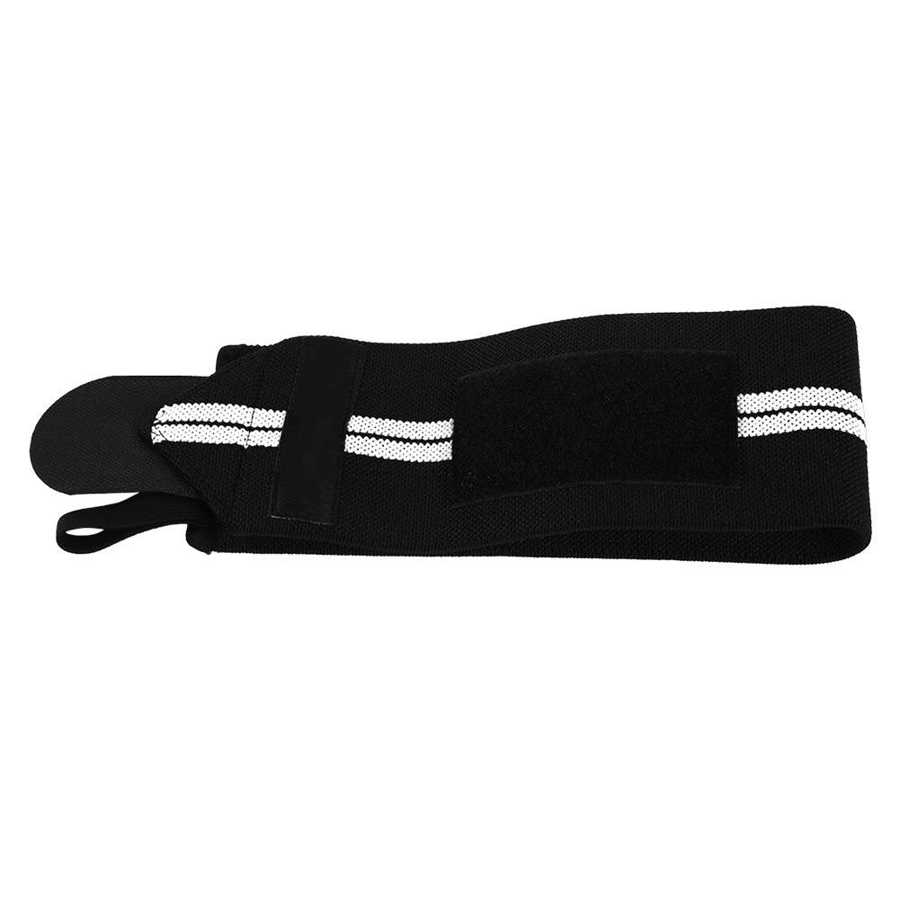 Adjustable Elastic Wrist Wraps Bandages Weightlifting Wristband Breathable Gym*: Black clip white