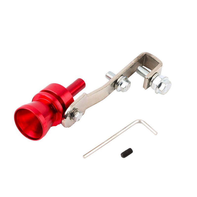 Universal Car Size S 18mm Turbo Sound Whistle Muffler Exhaust Pipe Auto Blow-off Valve Simulator for All Cars Accessories: red