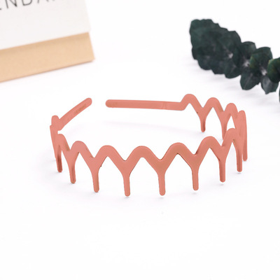 Semplice ondulato satinato Morandi colore selvaggio seghettato pressa capelli forcina bene trucco lavaggio fascia: Argento