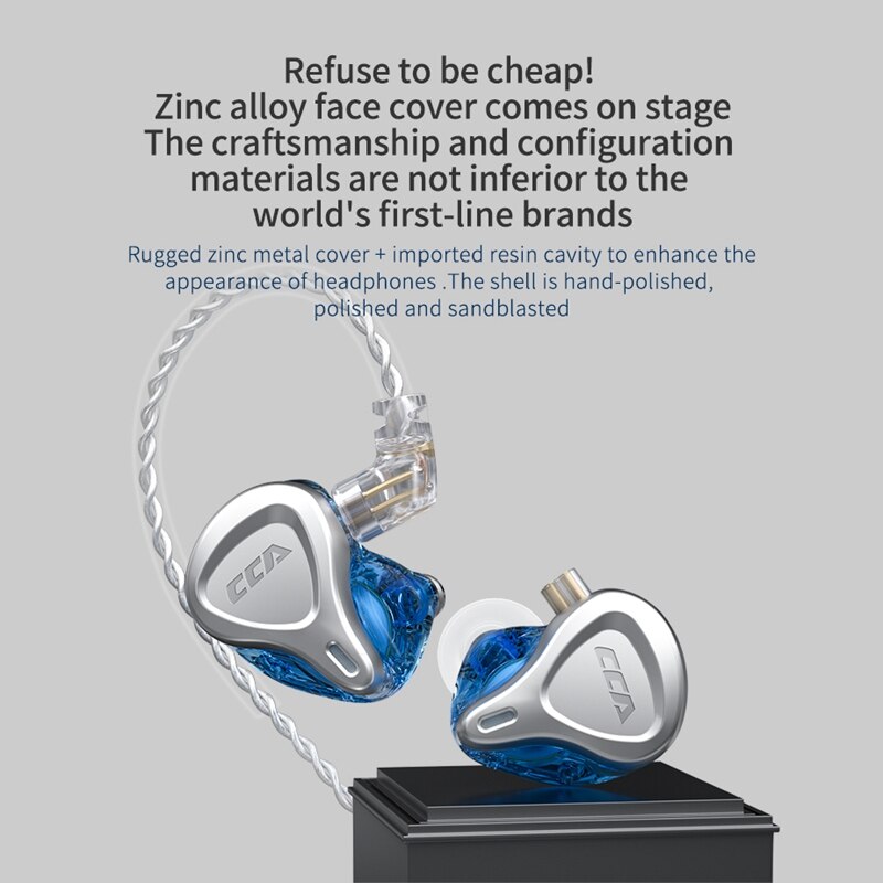 CCA CSN Wired In-Ear Headphones - HiFi Bass - Noise Reduction - With Mic