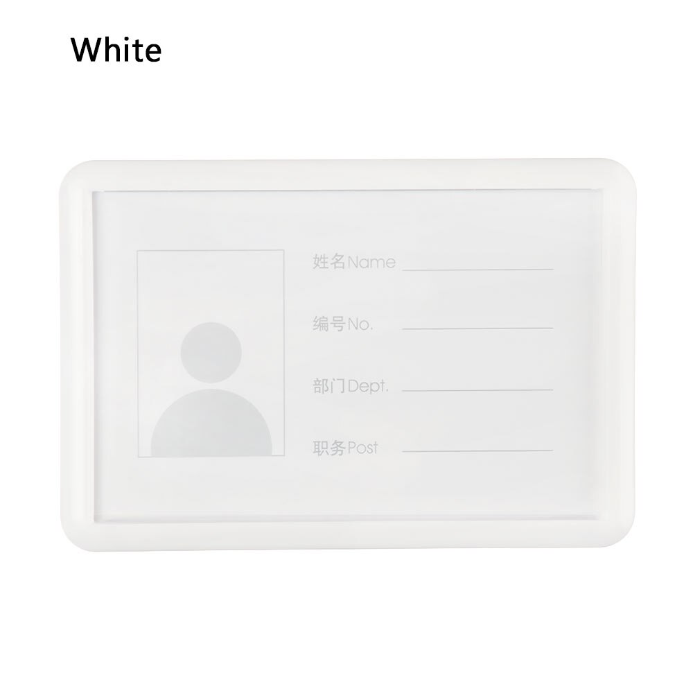 Werkkaart Naam Badge Case Met Pin Clip Naam Tags Kaarthouder Vervangbare Id Badge Houder Voor Office School Business: white