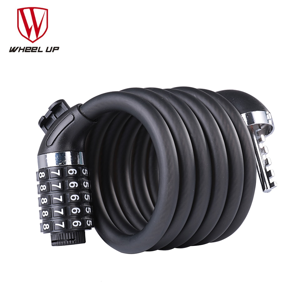WHEEL UP Bike Lock Bicycle Password Key Lock Stainless Steel Cable Coil MTB Road Bike Security Equipment With Keys For Cycling