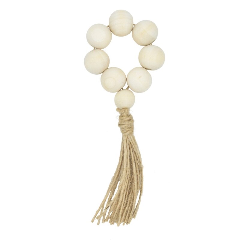 Servilleteros de cuentas de madera Natural para bodas, decoración del hogar, mesa, 4 Uds.