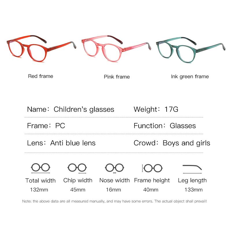 LongKeeper Kids Anti-blue Light Glasses Baby Round Eyeglasses Boys Girls Clear Lens Computer Optical Frame UV400