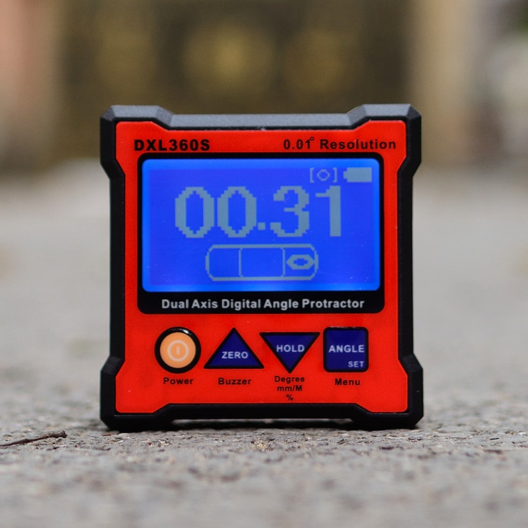 DXL360S Dual Axis Digital Angle Protractor with 5 Side Magnetic Base High-precision Dual-axis Digital Display Level Gauge