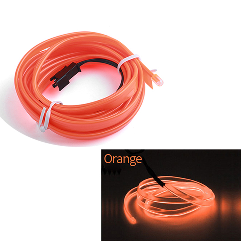 Striscia luminosa per atmosfera in fibra ottica al neon per illuminazione ambientale a portato da 5 metri per interni auto Decorazione USB kit luce flessibile fai-da-te: Blu profondo / 5500 k