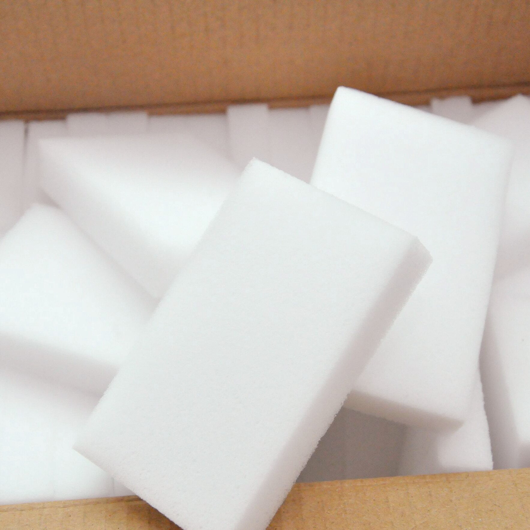 100 pcs/lot Melamine Sponge Magic Sponge Eraser Kitchen Melamine Sponge Cleaner Cleaning Sponge for Office Bathroom: Packed