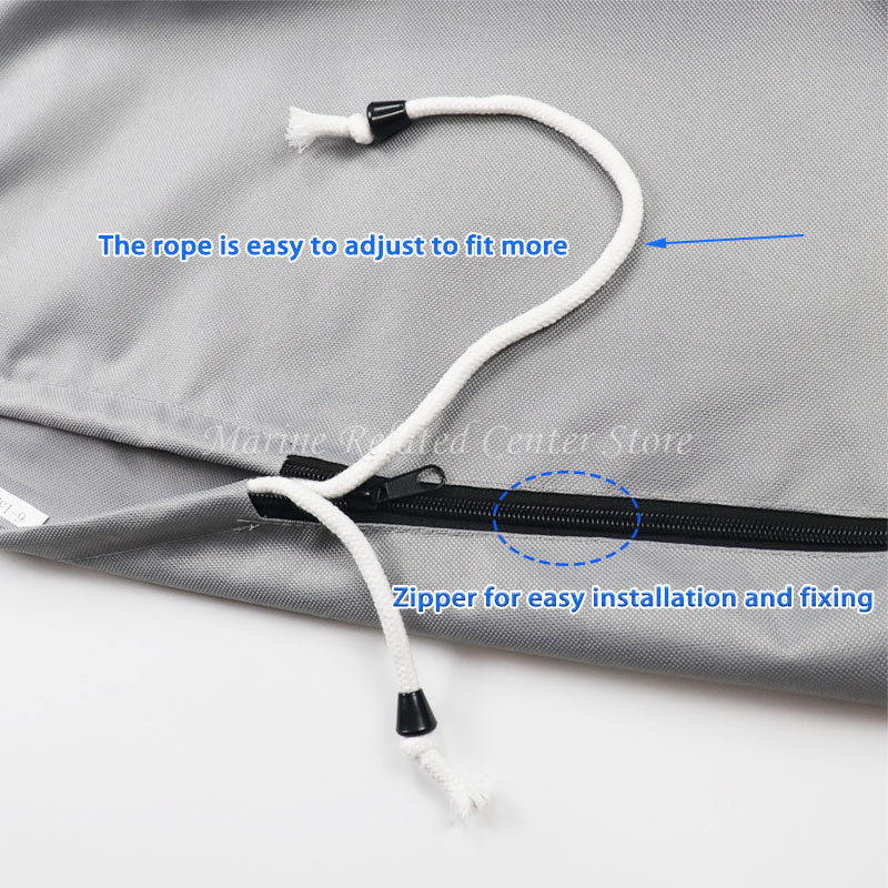 600D Grey Waterproof 6-225HP Full Outboard Motor Engine Boat Cover Anti-scratch Heavy Duty Outboard Engine Protector