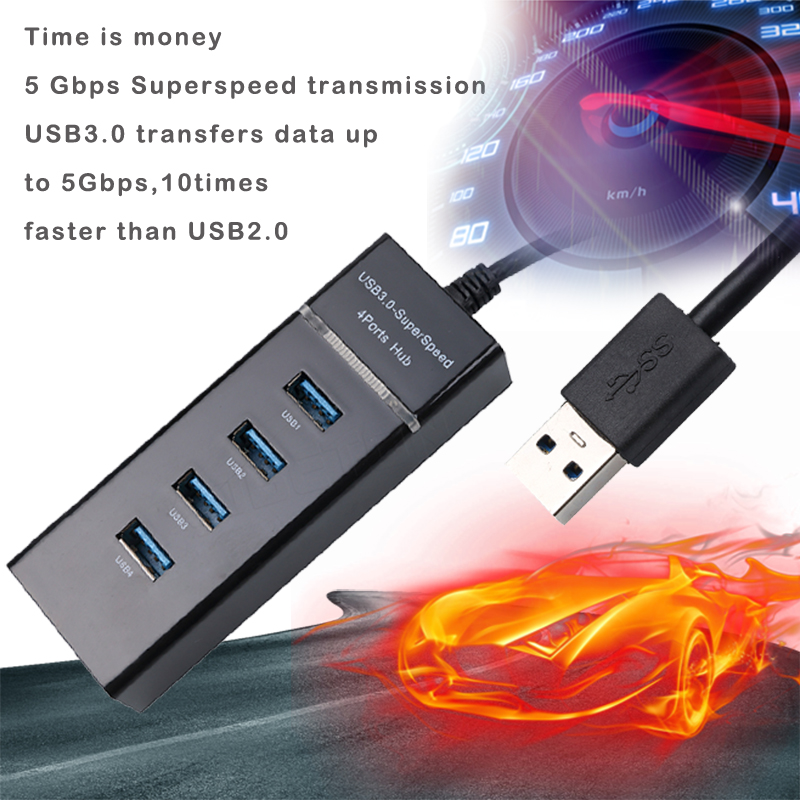 kebidu High Speed USB Hub Mini 4 Ports Hub USB 3.0 USB Splitter Adapter Cable For PC Laptop Computer Accessories