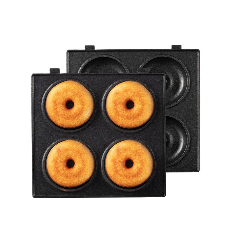220V Sandwichera eléctrica de tiempo Waffle Maker Multi-baker tostadora hornear máquina de desayuno takoyaki Sandwichera: Donut tray