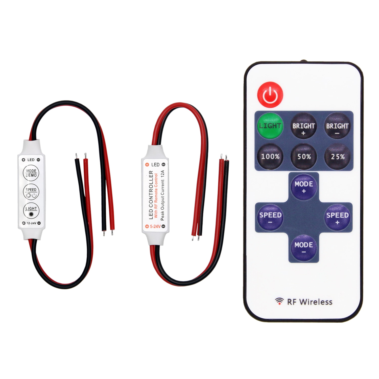 LED Strip Controller Mini Dimmer RF Remote DC 5V 12V 24V Controller For LED 5050 2835 Strip Single Color