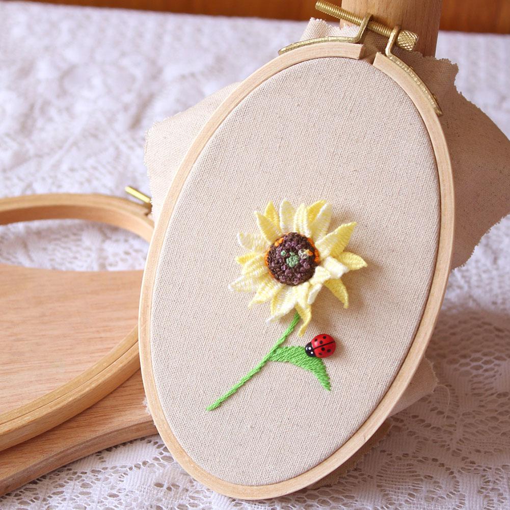Embroidery Hoop DIY Wooden Cross Stitch Frame Needlework Hoop Ring Hand Embroidery Tool