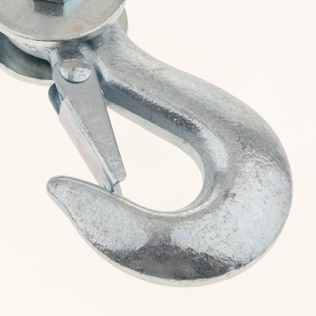 2 ton lyftblock remskiva draghjul med krok för vinsch - silver