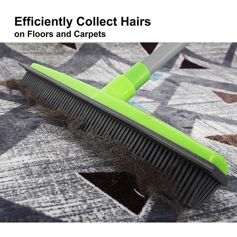Adjustable Rubber Pet Hair Removal Broom Brush Dust Scraper Carpet Sweeper Wash Mop Telescopic Wipe Window Car Floor Cleaner