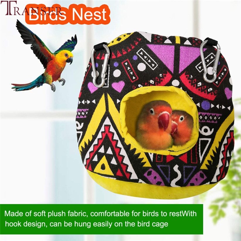 Transer-Cage à oiseaux en peluche | Toile imprimée, lit pour animal domestique, petite maison, perroquets, nid de Hamster, produits pour animaux de compagnie, 201